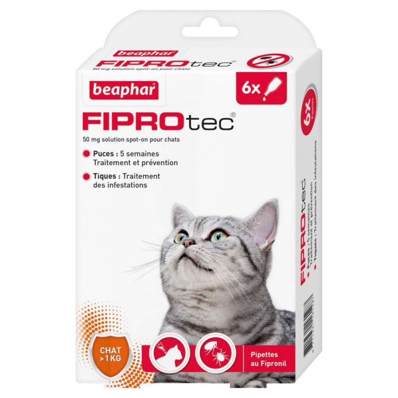 Fiprotec 50 MG solution spot-on pour chats Fiproni