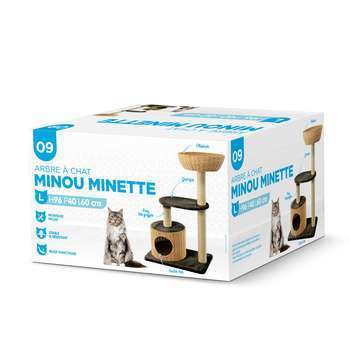 Arbre à chat Minou Minette L : noir/b, 96cm.
