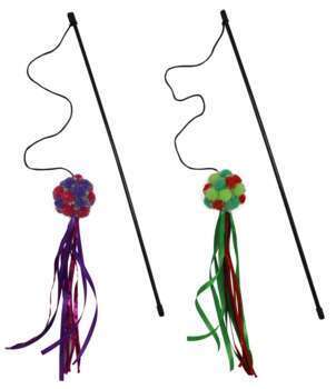 Canne à pêche multiboules pour chat