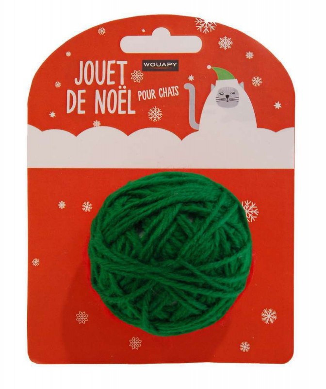 Jouet chat pelote vert