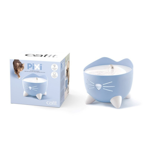 Fontaine à eau Pixi bleu pour chat 2,5L