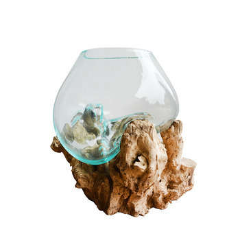 Aquarium/Terrarium déco : verre/teck
