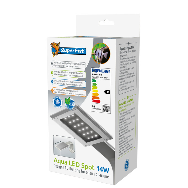 Spot led 14 watts pour aquarium ouvert