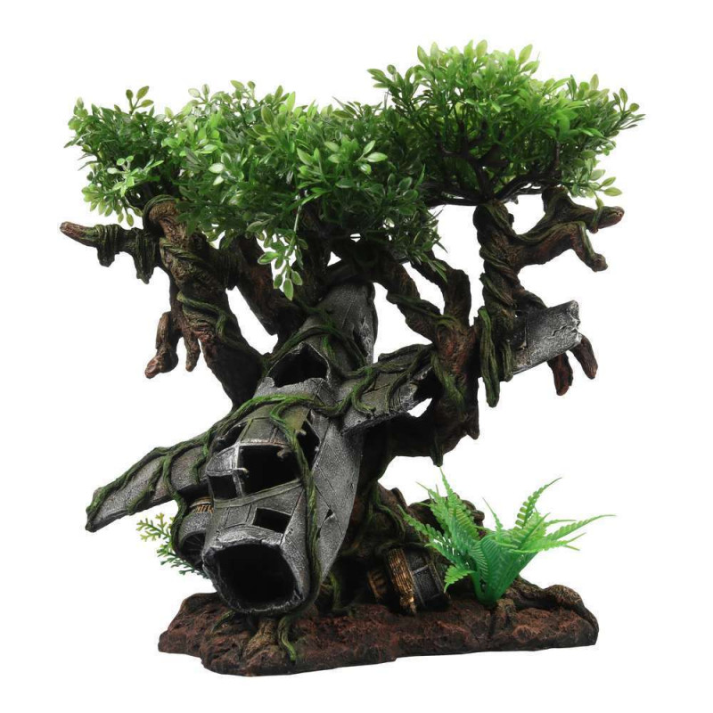 Décor épave d' avion arbre 26x24x27. 5cm