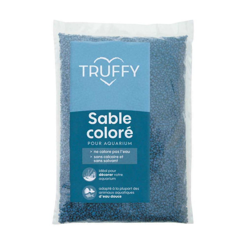 Sable coloré pour aquarium bleu 1Kg