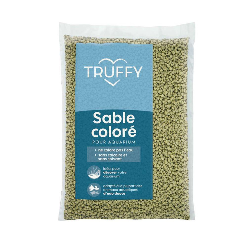 Sable coloré pour aquarium vert 1Kg