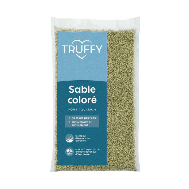 Sable coloré pour aquarium vert 12Kg