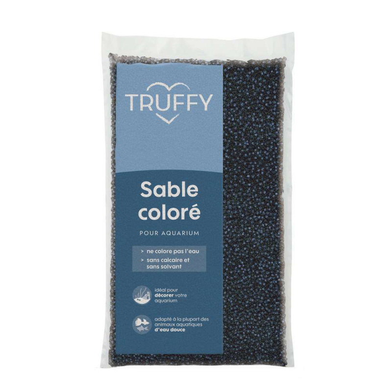 Sable coloré pour aquarium bleu/noir 12Kg