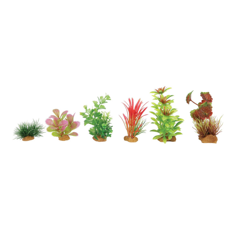 Décoration d'aquarium : 6 plantes artificielles -