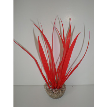 Décoration aquarium : herbe rouge, h14 cm