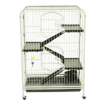 Cage Tower à 3 étages pour chinchilla,furet : blan