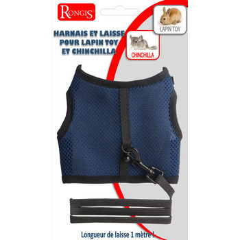 Harnais et laisse pour lapin toy et chinchilla: bl