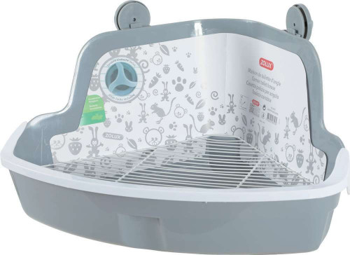 Maison de toilette d'angle GM Gris pour rongeur