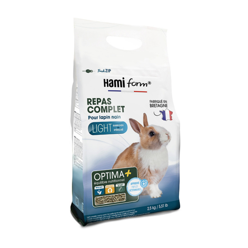 Repas complet Light pour lapin nain en surpoids ou