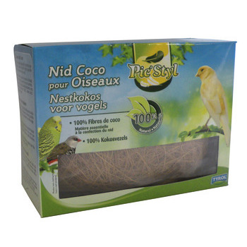 Nid oiseaux: fibre de coco L.65xl.35xh.48cm