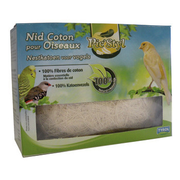 Nid fibre de coton oiseaux, naturel L65xl35xh48