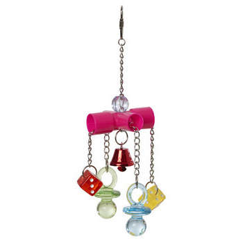 Jouet dés et tétines pour grande perruche et perro