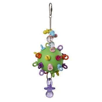 Jouet inter-actif balle et tétines pour oiseau : H