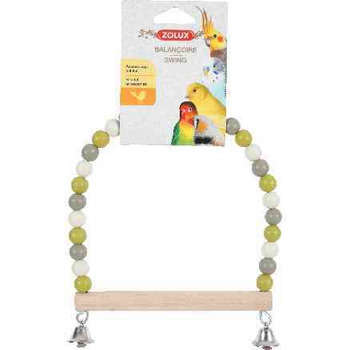 Balancoire perle et perchoir bois pour oiseau