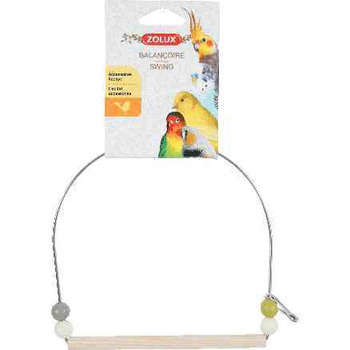 Balancoire bois cadre fer pour oiseau