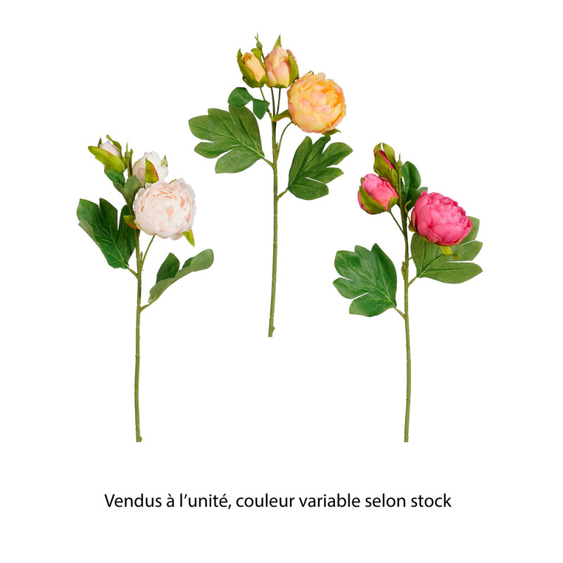 Fleur artificielle - Pivoine L. 44cm - 3 coloris d