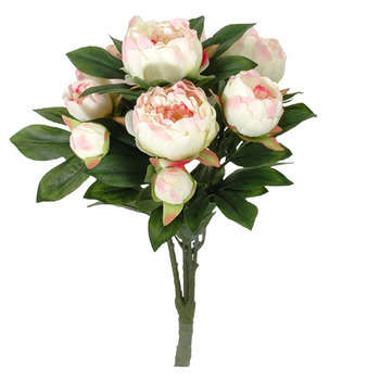 Bouquet pivoines : rose, h.55cm
