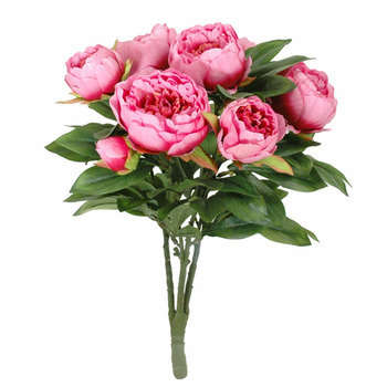 Bouquet pivoines :  rose foncé, h.56cm