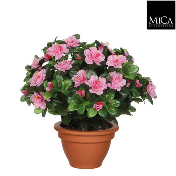 Pot azalée rose artificielle Ø30 cm