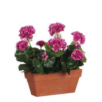 Plante artificielle : Jardinière géranium violet 2