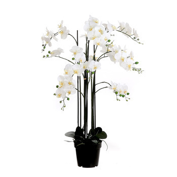 Pot phalaenopsis blanc artificiel H.117 cm