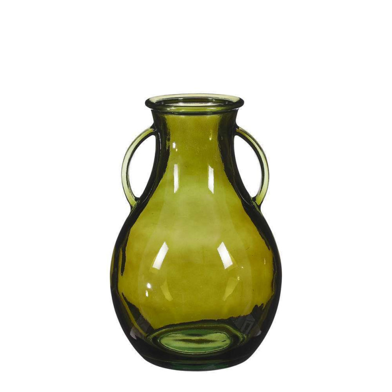 Vase bouteille Sitia, verre recyclé- H.32cm