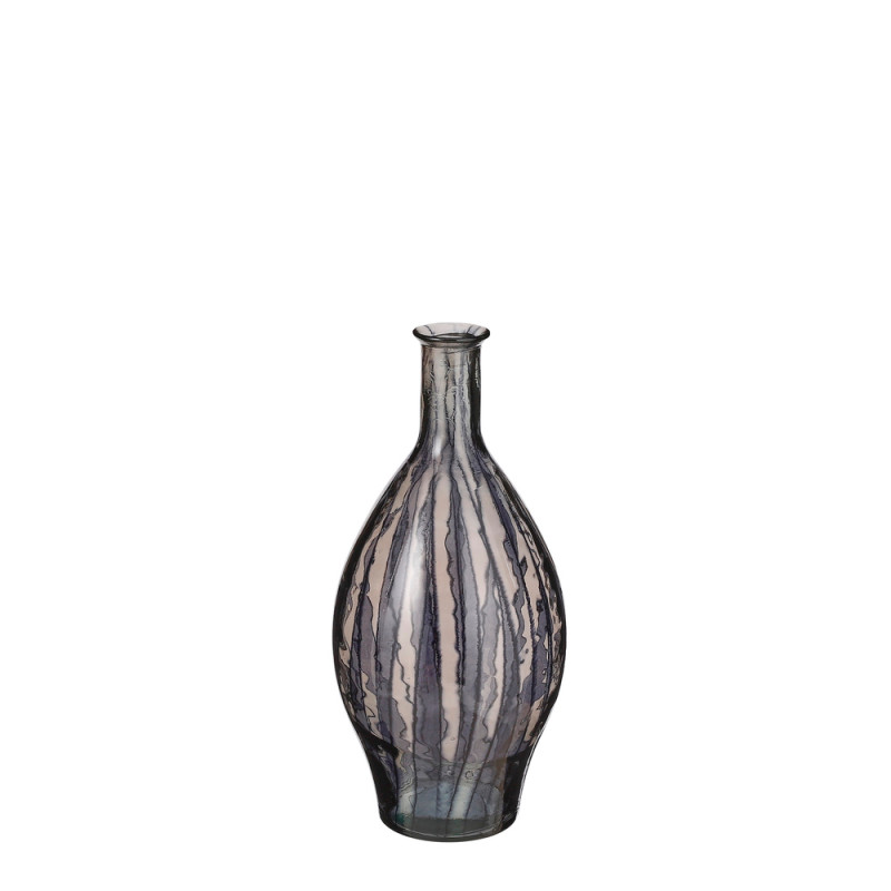 Vase en verre recyclé 'Palermo', coloris noir - H.