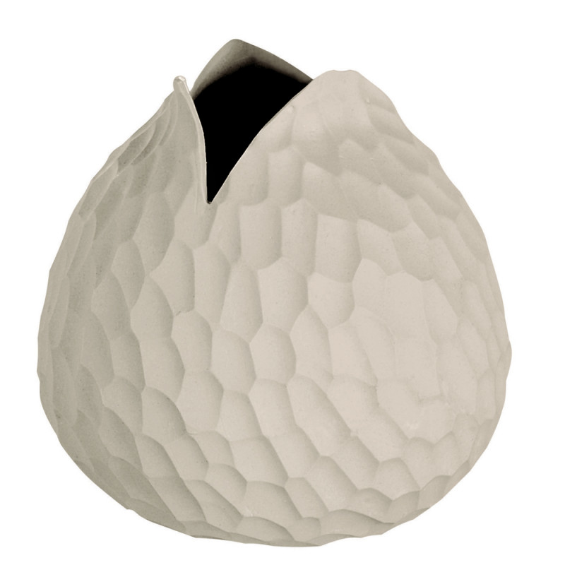 Vase organique bombé, coloris grès - D. 10cm