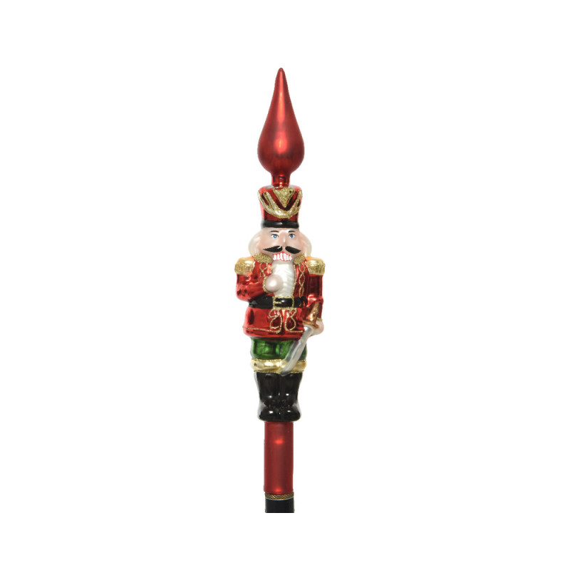 Cimier en verre pour sapin de Noël Casse noisette