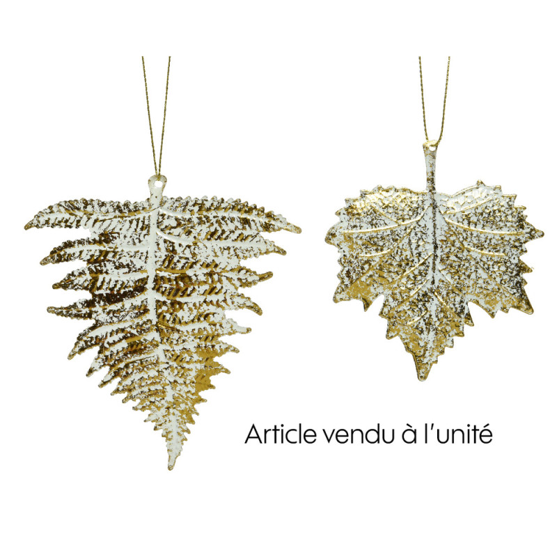 Suspension pour sapin de Noël Feuille en Metal H.