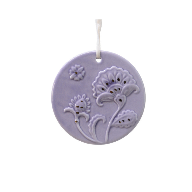 Suspension pour sapin de Noël Médaille en porcelai