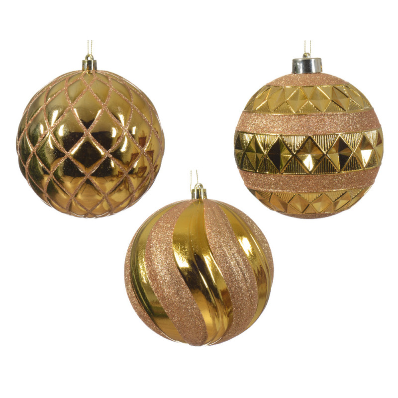 Boule de Noël, coloris or clair - D. 12cm