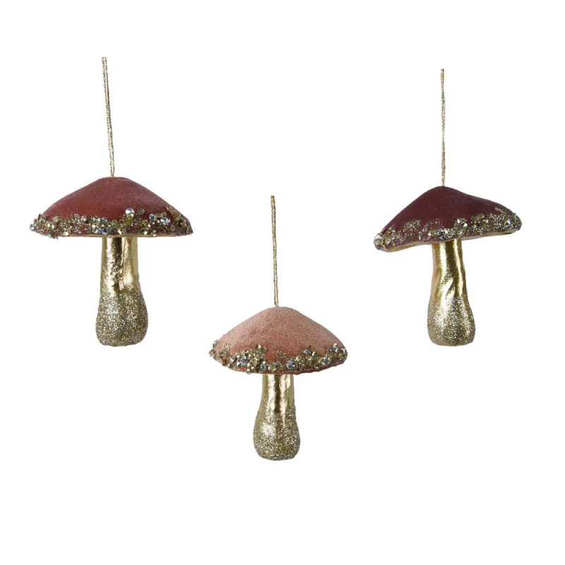 Suspension champignon paillette H 15 cm