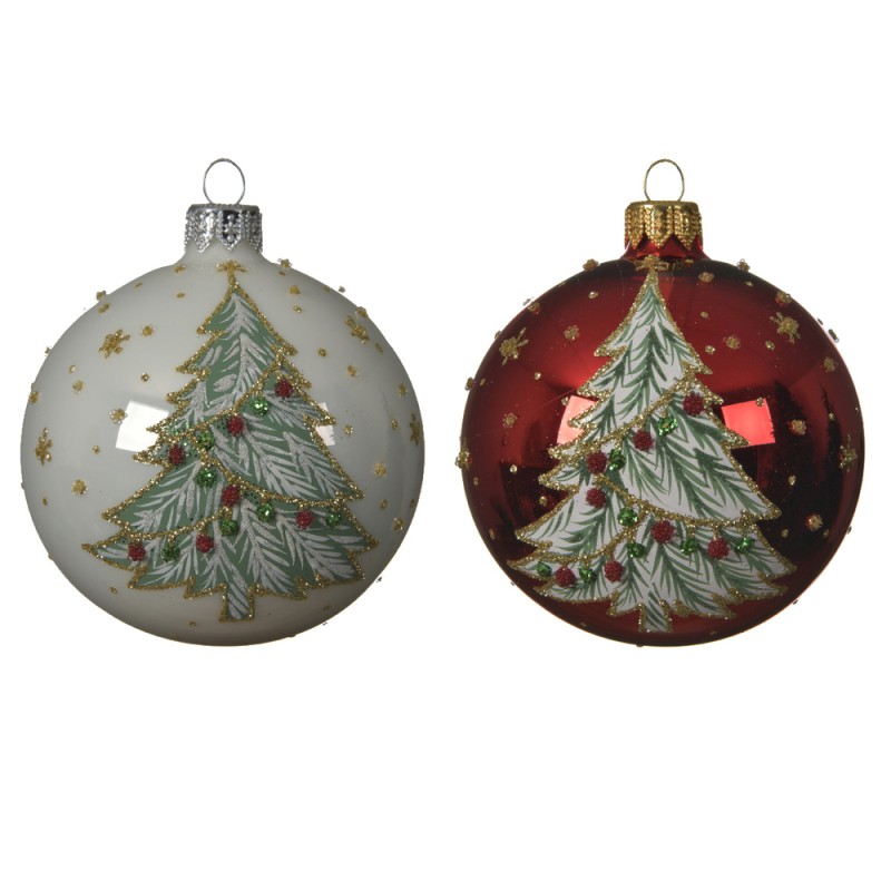 Boule de noël verre sapin D 8 cm