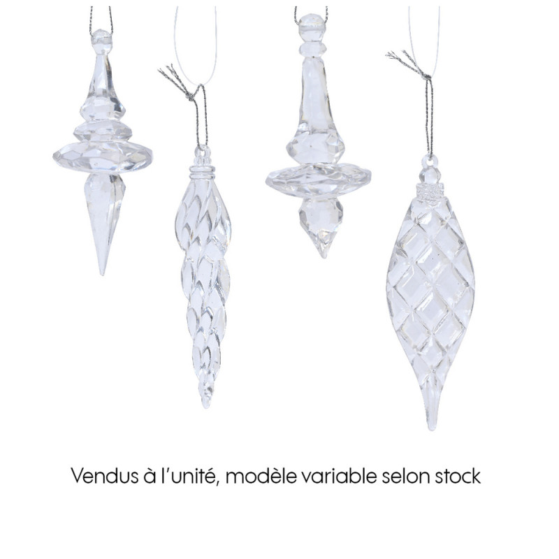 Suspension de Noël : gouttes transparentes, déco d