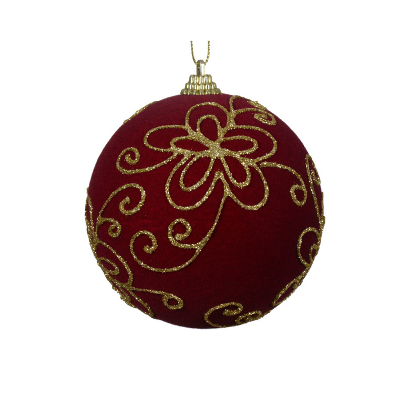 Boule de Noël en mousse, fleurs pailletées, colori