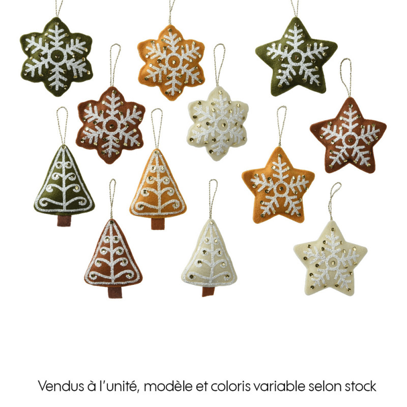 Suspension de Noël : Figurine en feutrine avec seq