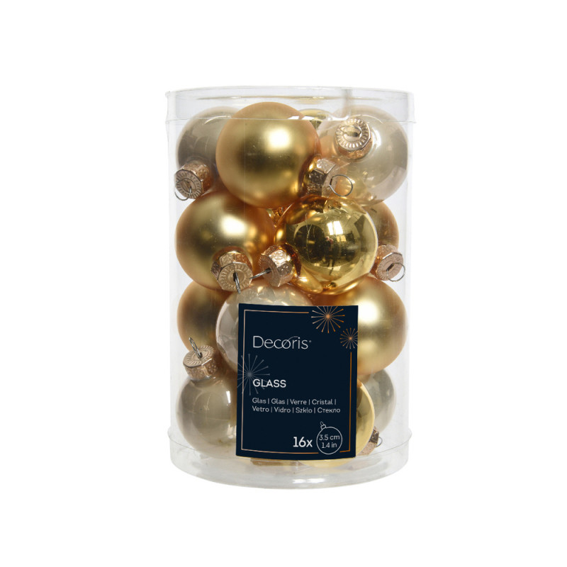 16 boules de Noël en verre émaillé mat, coloris pe
