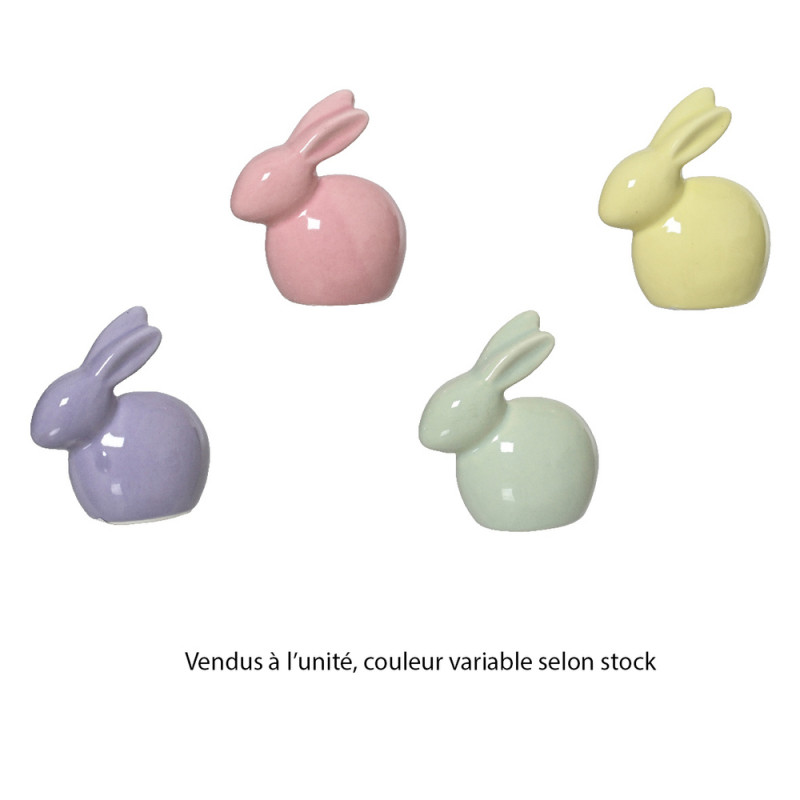 Lapin porcelaine - coloris variable - 6,5x3. H6cm