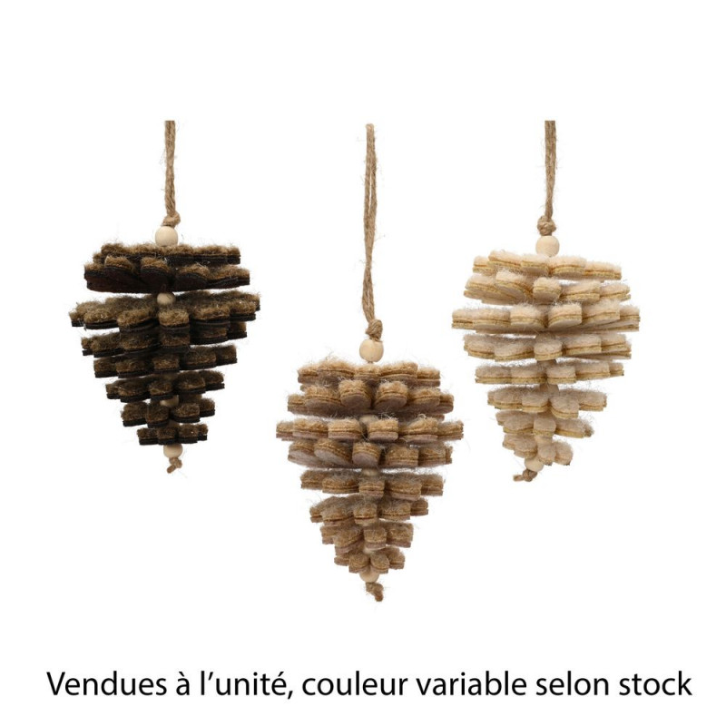 Suspension de Noël 'Pomme de pin', coloris variabl