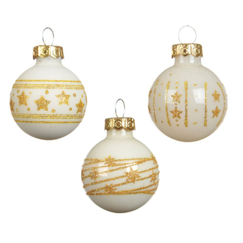 Assortiment de 9 boules de Noël en verre, coloris