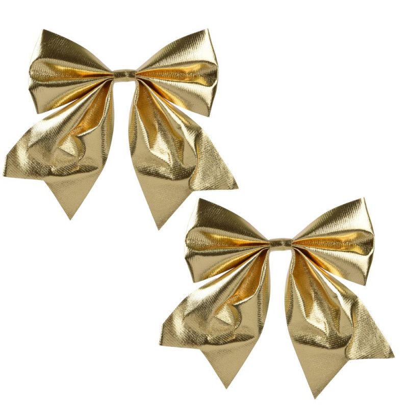 Lot de 2 nuds de Noël, coloris or - H. 17cm