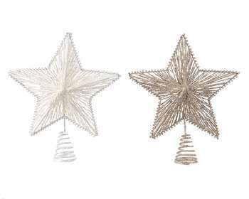 Cimier en fer pour sapin de Noël : étoile, coloris