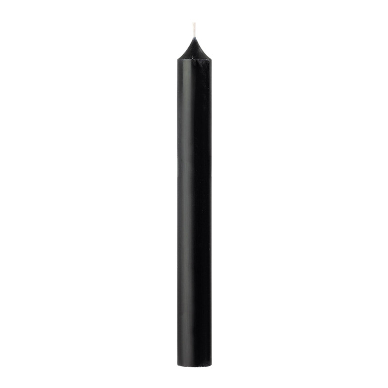 Bougie chandelle, coloris noir - H. 20xD. 2,2cm