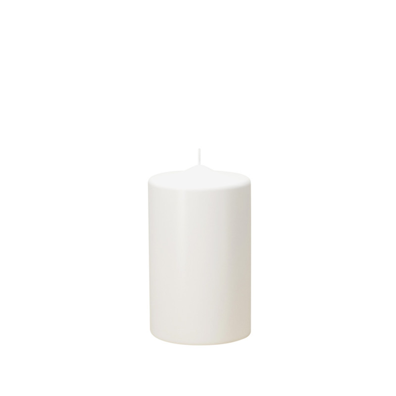 Bougie cylindrique, coloris blanc - H. 10xD. 6cm